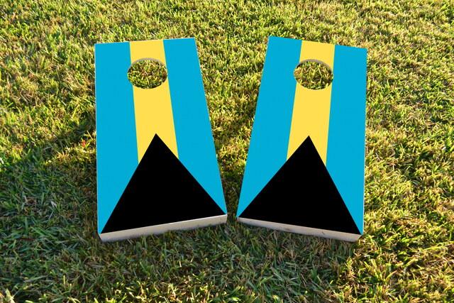  Bahamas National Flag Themed Custom Cornhole Board Design