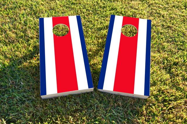  Costa Rica National Flag Themed Custom Cornhole Board Design