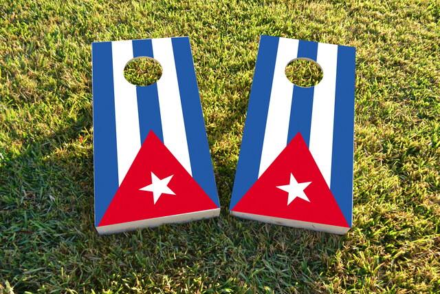 Cuba National Flag Themed Custom Cornhole Board Design