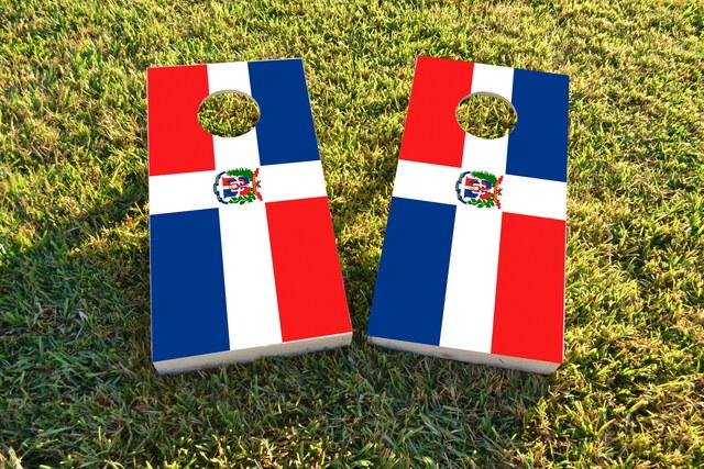 Dominican Republic National Flag Themed Custom Cornhole Board Design