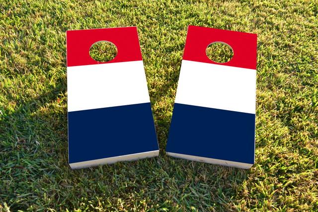 France National Flag Themed Custom Cornhole Board Design