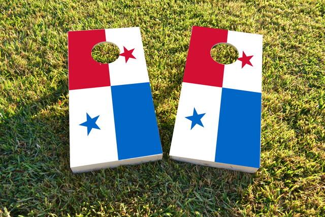 Panama National Flag Themed Custom Cornhole Board Design