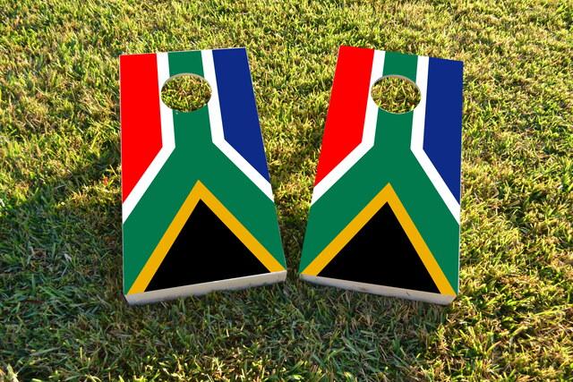 South Africa National Flag Themed Custom Cornhole Board Design