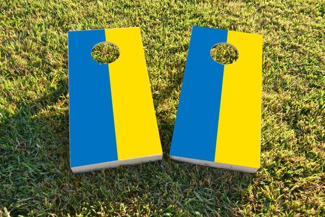 Ukraine National Flag Themed Custom Cornhole Board Design