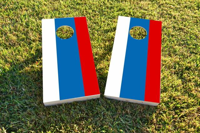 Russia National Flag Themed Custom Cornhole Board Design