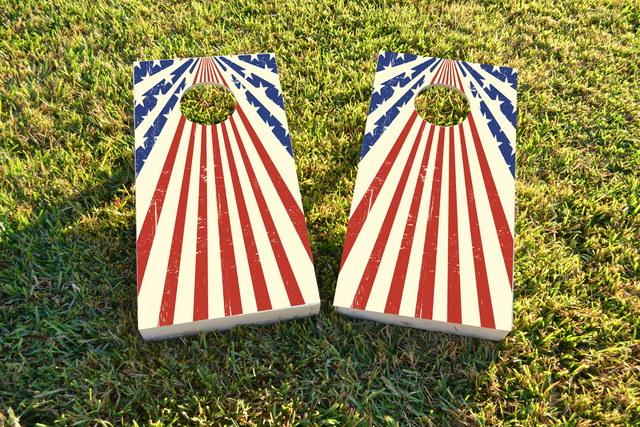 Star Spangled Themed Custom Cornhole Board Design