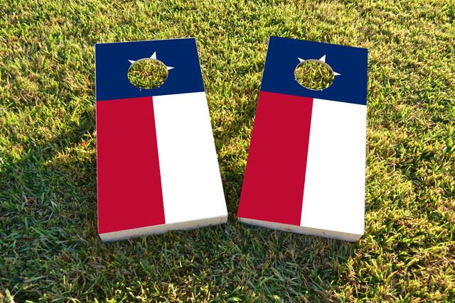 Texas State Flag Themed Custom Cornhole Board Design