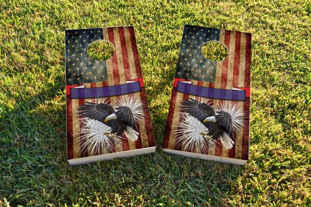 Bald Eagle - ADD YOUR OWN TEXT Themed Custom Cornhole Board Design