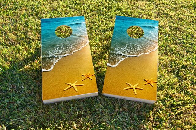 Star Fish Themed Custom Cornhole Board Design