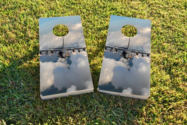 Jet Themed Custom Cornhole Board Design