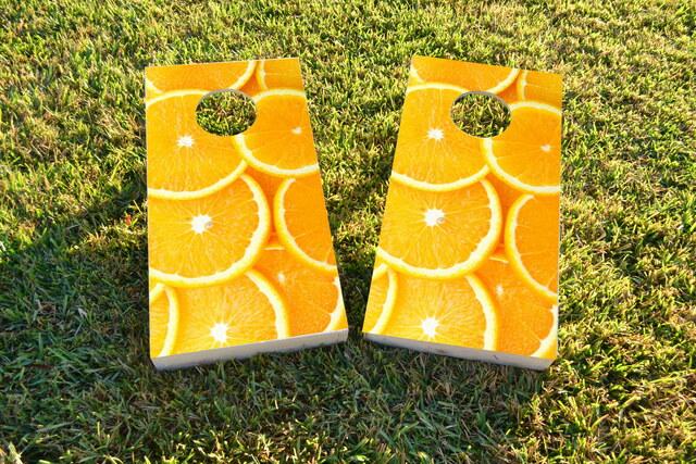 Oranges Themed Custom Cornhole Board Design