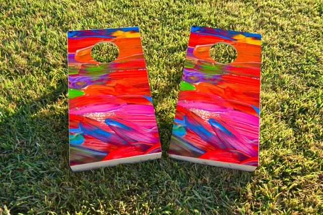Paint Themed Custom Cornhole Board Design