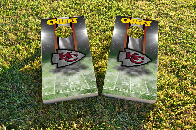 NFL Kansas City Chiefs Themed Custom Cornhole Board Design