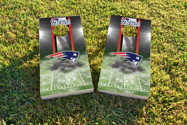 NFL New England Patriots Themed Custom Cornhole Board Design