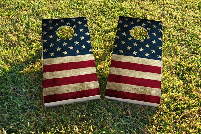 American Flag Themed Custom Cornhole Board Design