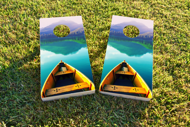 Boat Themed Custom Cornhole Board Design