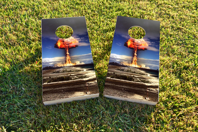 Explosion Themed Custom Cornhole Board Design