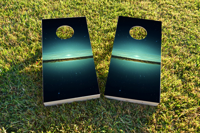 Galaxy Themed Custom Cornhole Board Design