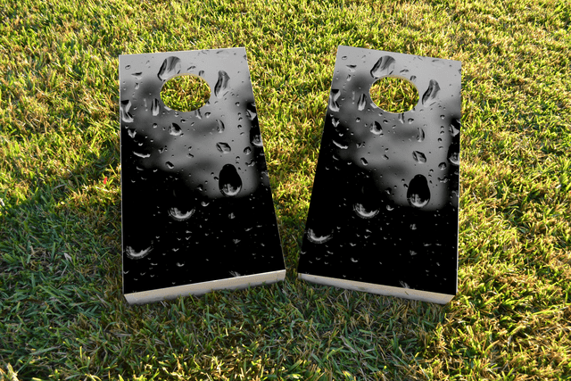 Rain Drops Themed Custom Cornhole Board Design