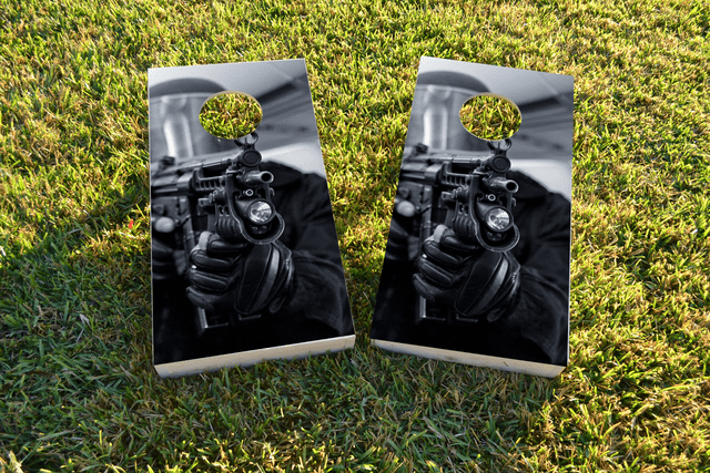 SWAT Team Member Themed Custom Cornhole Board Design