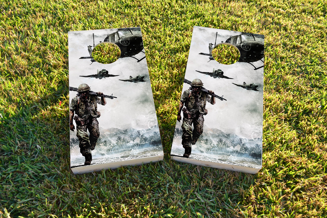 Marching Troops Themed Custom Cornhole Board Design