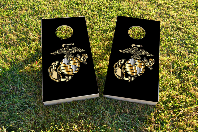 USMC Logo Themed Custom Cornhole Board Design