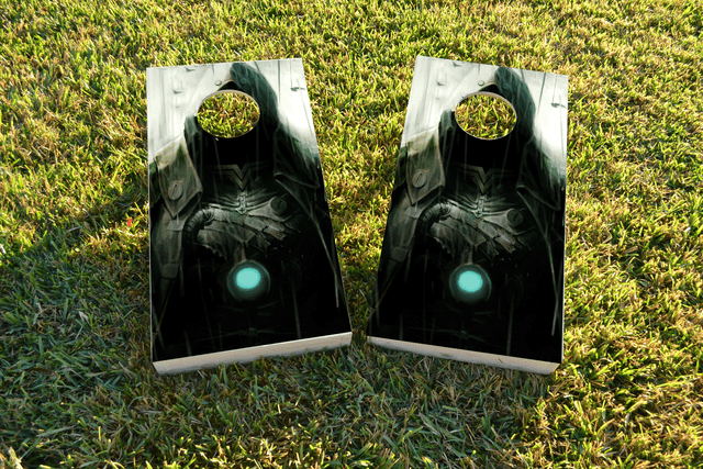 Hooded Villian Themed Custom Cornhole Board Design