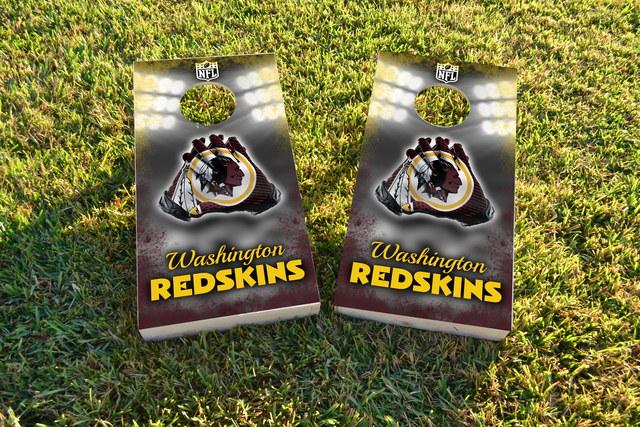 NFL Gloves (Washington Redskins) Themed Custom Cornhole Board Design