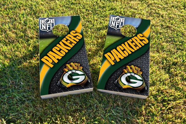 NFL 2 (Green Bay Packers) Themed Custom Cornhole Board Design