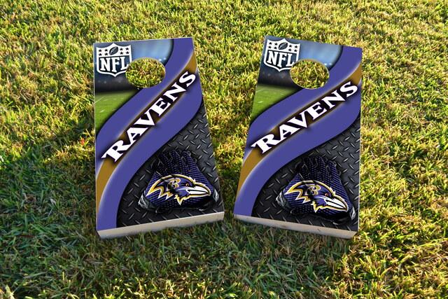 NFL 2 (Baltimore Ravens) Themed Custom Cornhole Board Design