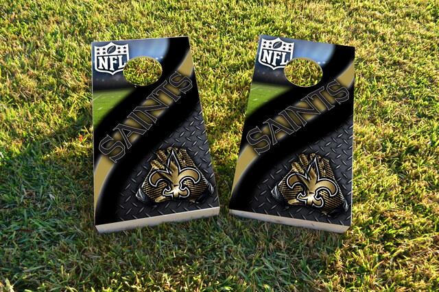 NFL 2 (New Orleans Saints) Themed Custom Cornhole Board Design