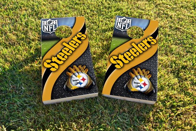 NFL 2 (Pittsburgh Steelers) Themed Custom Cornhole Board Design