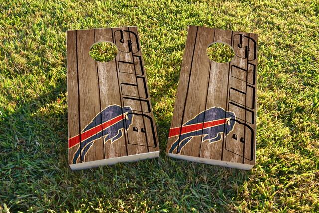 NFL Wood Slat (Buffalo Bills) Themed Custom Cornhole Board Design
