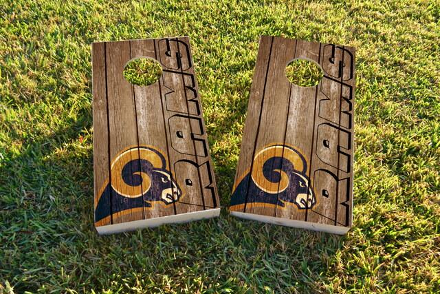 NFL Wood Slat (St Louis Rams) Themed Custom Cornhole Board Design