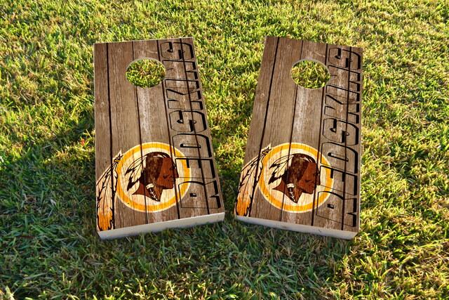 NFL Wood Slat (Washington Redskins) Themed Custom Cornhole Board Design