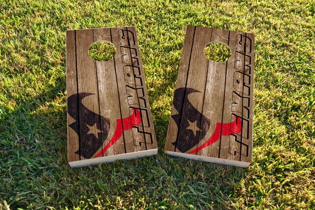 NFL Wood Slat (Houston Texans) Themed Custom Cornhole Board Design