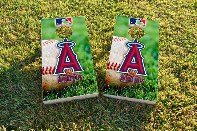  MLB (Los Angeles Angels) Themed Custom Cornhole Board Design