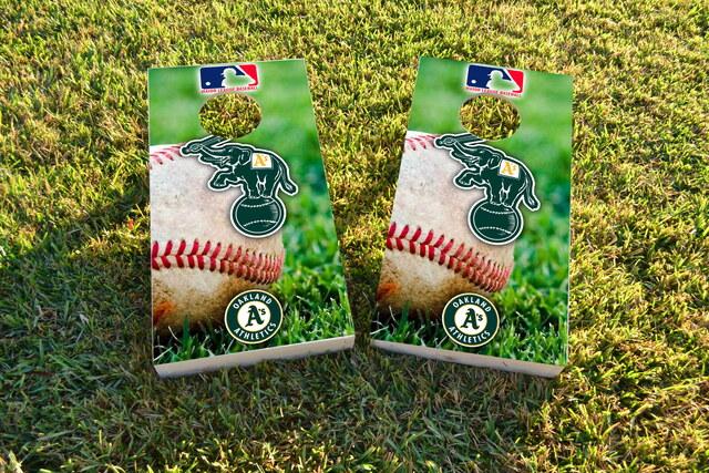 MLB (Oakland Athletics) Themed Custom Cornhole Board Design