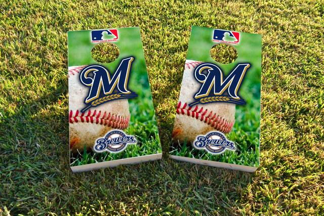 MLB (Milwaukee Brewers) Themed Custom Cornhole Board Design