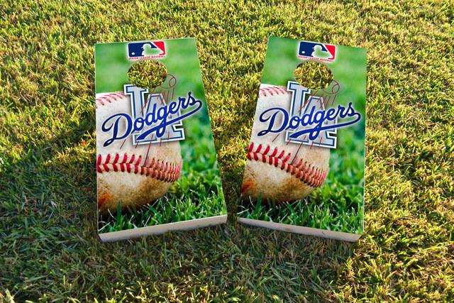 MLB (Los Angeles Dodgers) Themed Custom Cornhole Board Design