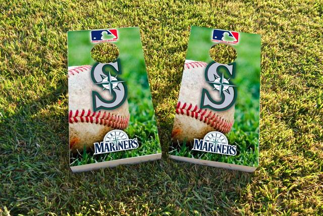  MLB (Seattle Mariners) Themed Custom Cornhole Board Design