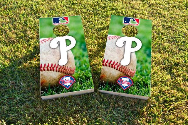 MLB (Philedelphia Phillies) Themed Custom Cornhole Board Design