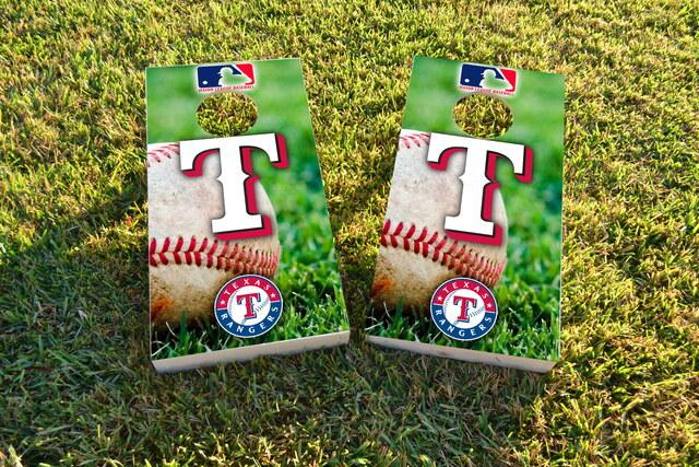 MLB (Texas Rangers) Themed Custom Cornhole Board Design