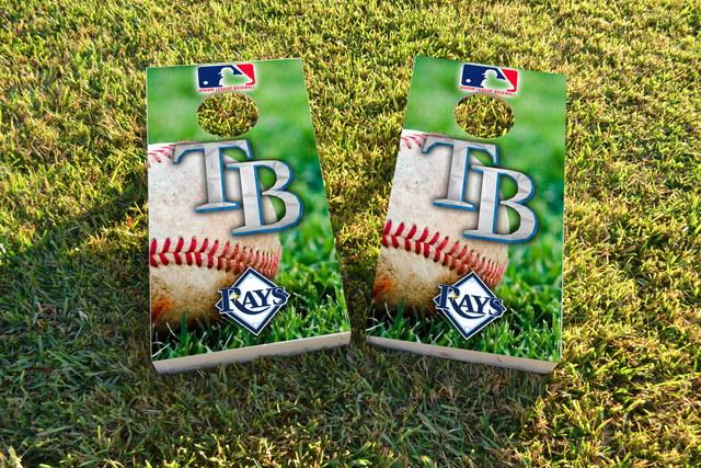 MLB (Tampa Bay Rays) Themed Custom Cornhole Board Design
