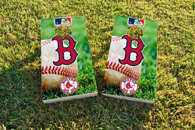 MLB (Boston Red Sox) Themed Custom Cornhole Board Design