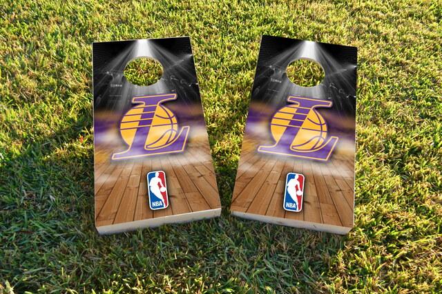 NBA Team (Los Angeles Lakers) Themed Custom Cornhole Board Design