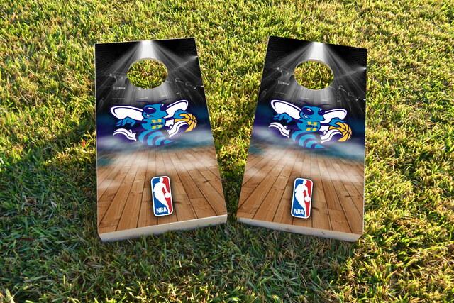 NBA Team (New Orleans Hornets) Themed Custom Cornhole Board Design