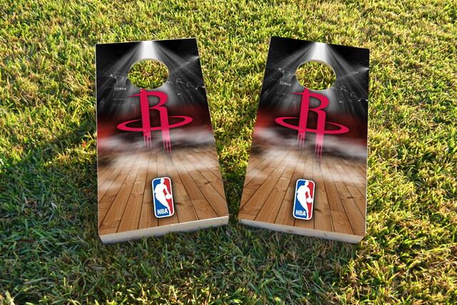 NBA Team (Houston Rockets) Themed Custom Cornhole Board Design