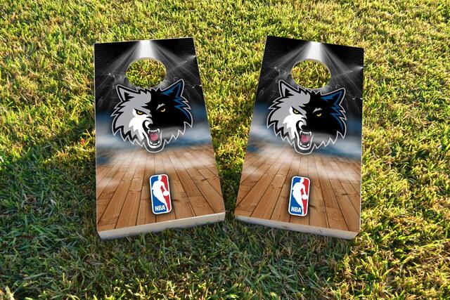 NBA Team (Minnesota Timberwolves) Themed Custom Cornhole Board Design