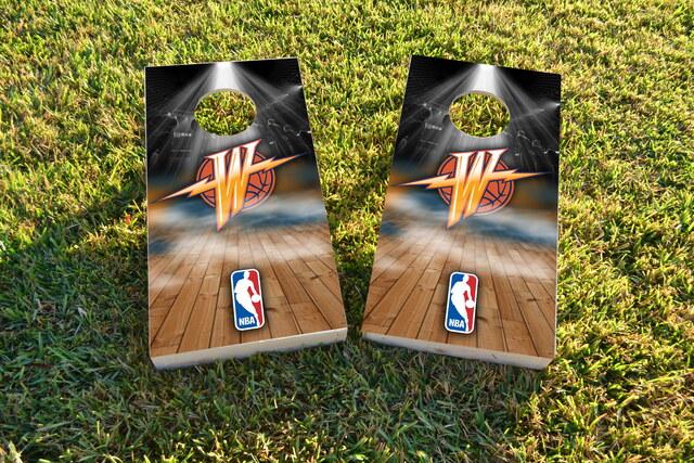 NBA Team (Golden State Warriors 2) Themed Custom Cornhole Board Design